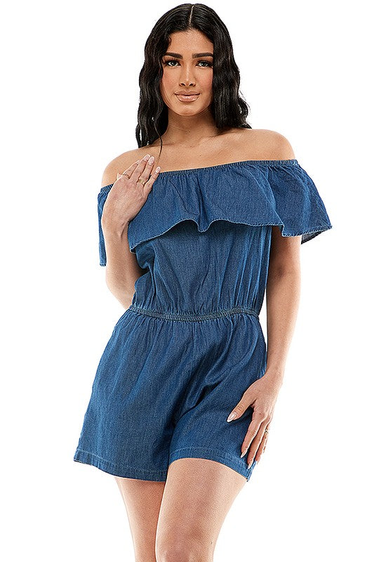 Denim Me Now Romper
