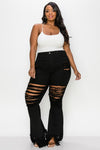 Black Bell Bottom Jeans Plus Size