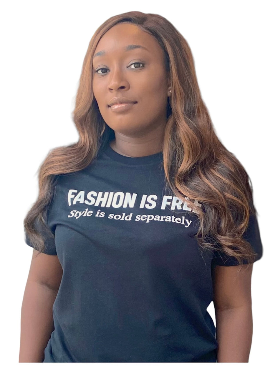Fashion Is Free Black T-shirt