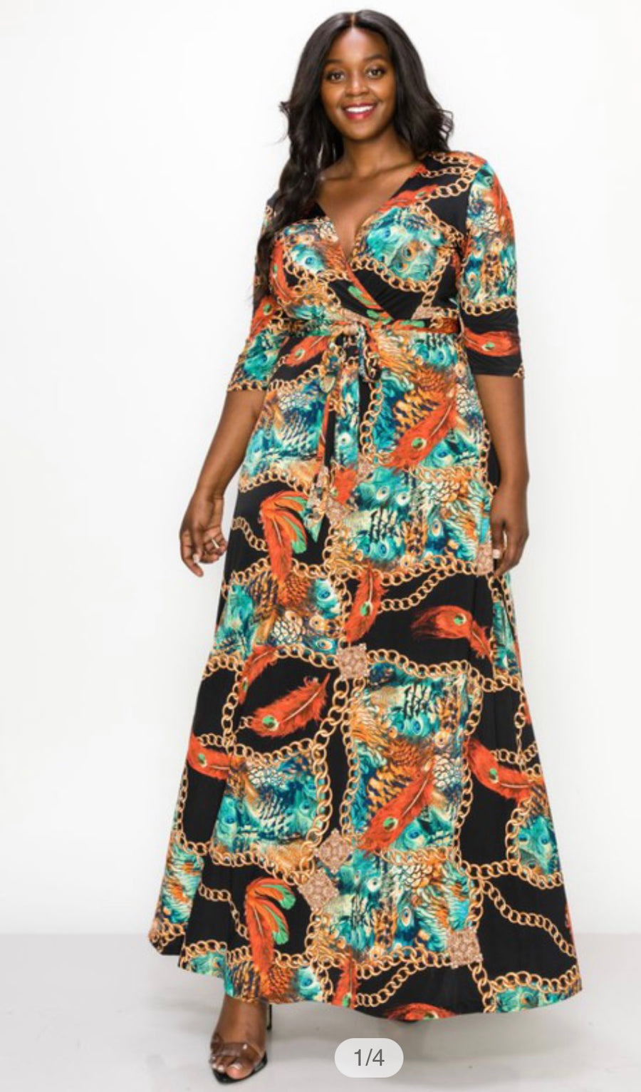 Peacock Plus Size Maxi Dress