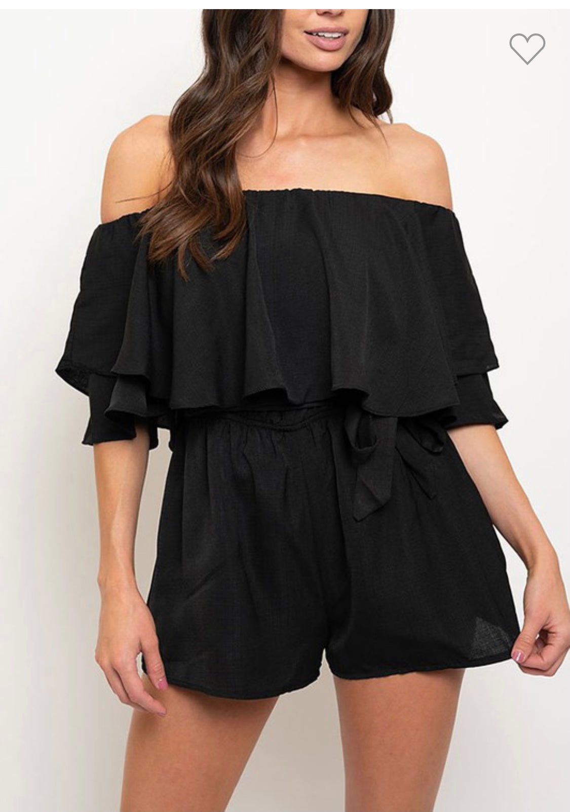 Ruffle Me Black Romper
