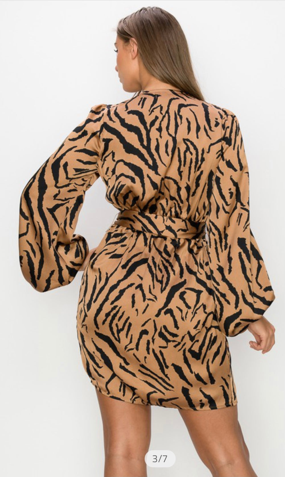 Plus Size Zebra Wrap dress
